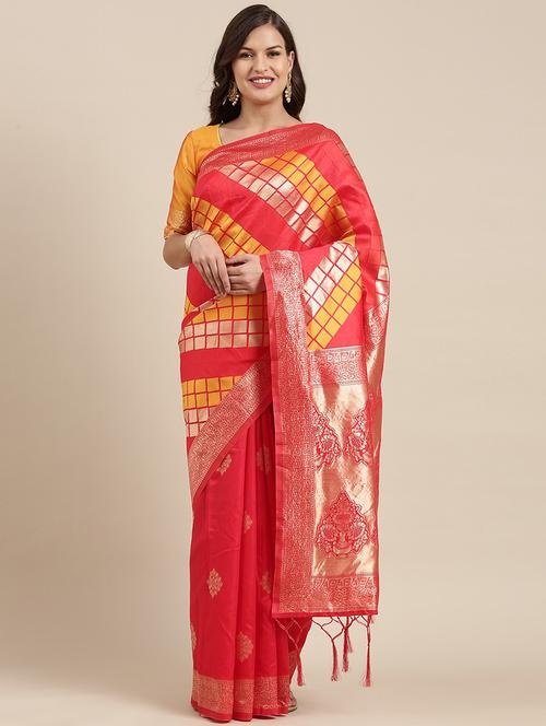 self design banarasi saree with blouse - 20212095 - Very Small Image - 1