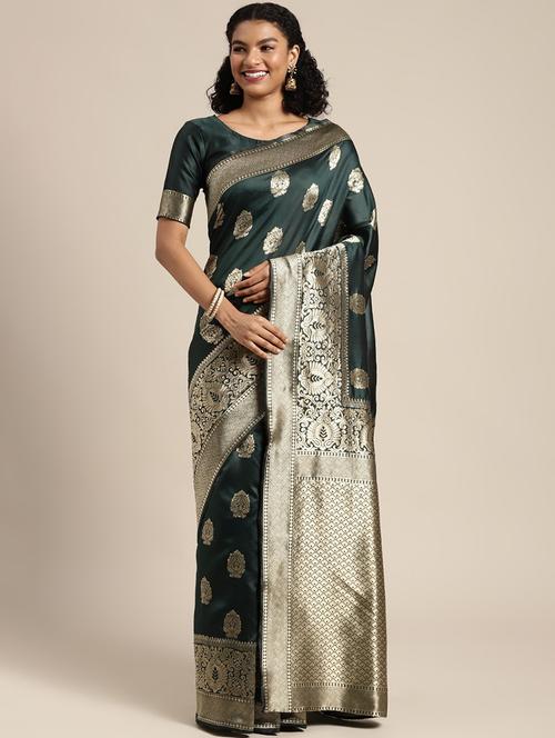 jacquard work banarasi saree with blouse - 20212100 - Very Small Image - 1