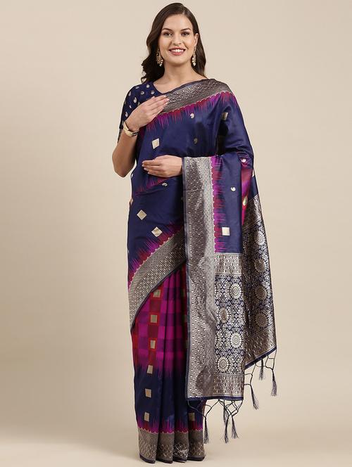 multi colored banarasi saree - 20212113 - Very Small Image - 1