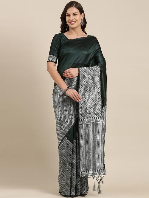 jacquard work banarasi saree with blouse - 20212116 - Very Small Image - 1