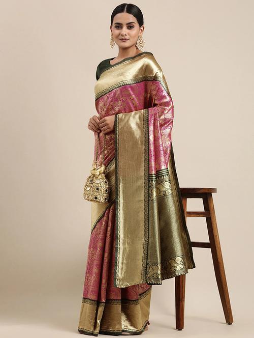 jacquard work banarasi saree - 20212118 - Very Small Image - 1