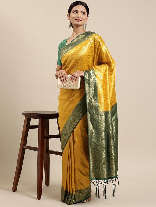 jacquard work kanjivaram saree with blouse - 20212223 - Very Small Image - 1