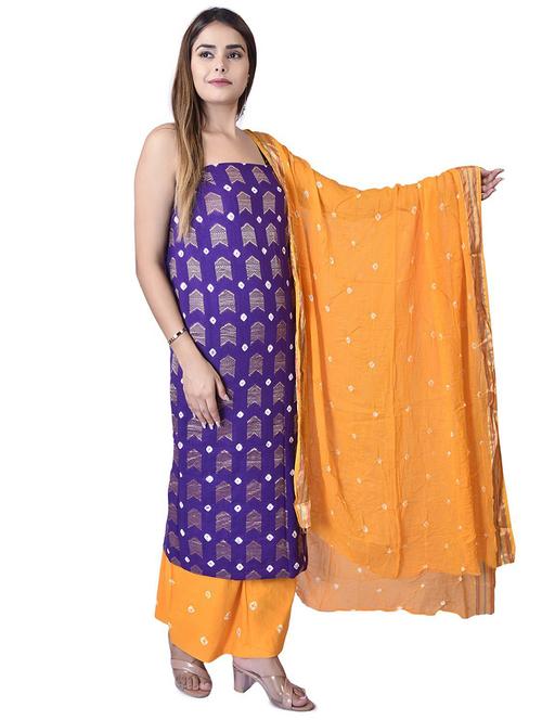 multi colored printed unstitched salwar suit set - 20214166 - Very Small Image - 1