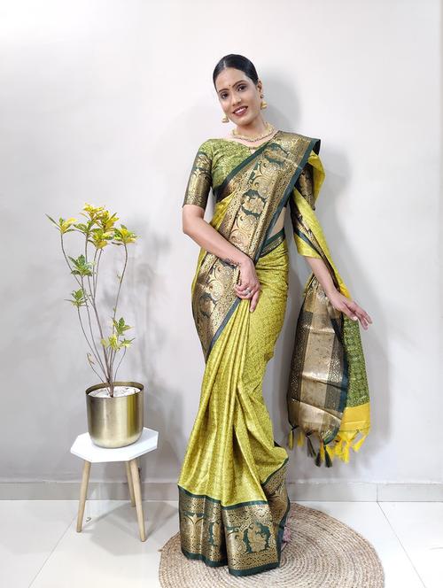 zari work dharmavaram saree - 20215422 - Very Small Image - 1
