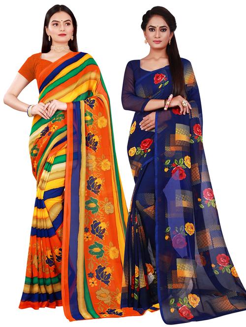 women's saree combo with blouse - 20216340 - Very Small Image - 1