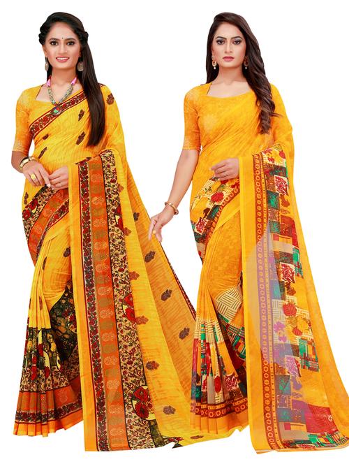 women's saree combo with blouse - 20216348 - Very Small Image - 1