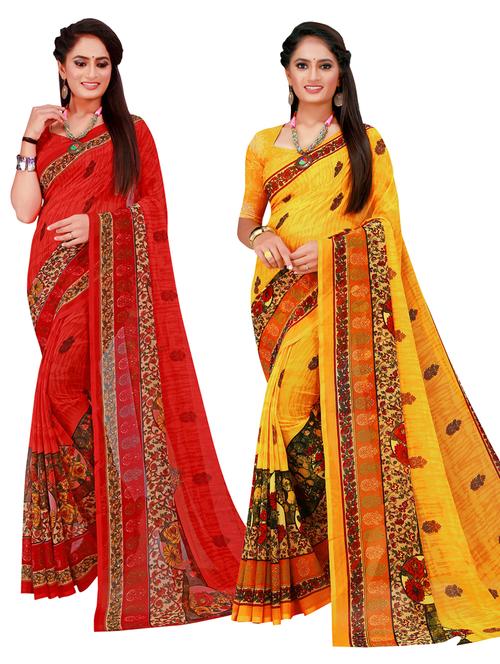 women's saree combo with blouse - 20216557 - Very Small Image - 1