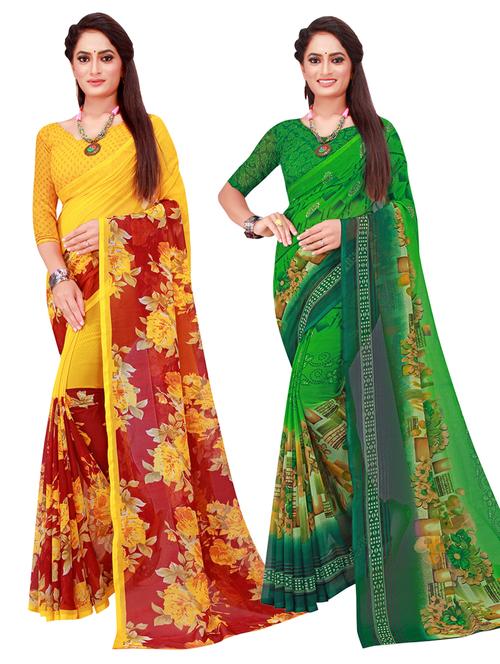 women's saree combo with blouse - 20216686 - Very Small Image - 1