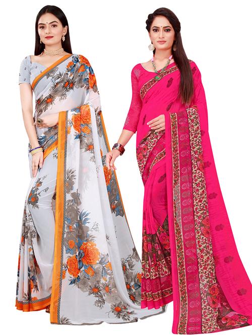 women's saree combo with blouse - 20216694 - Very Small Image - 1