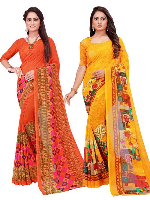 women's saree combo with blouse - 20216786 - Very Small Image - 1