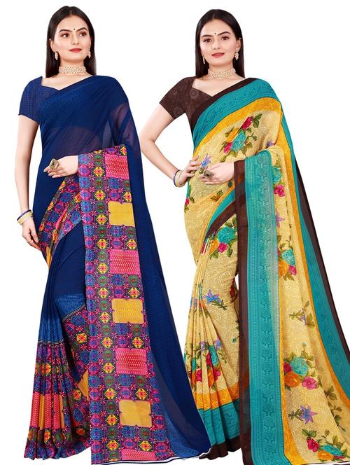 women's saree combo with blouse - 20217078 - Very Small Image - 1