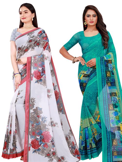women's saree combo with blouse - 20217087 - Very Small Image - 1
