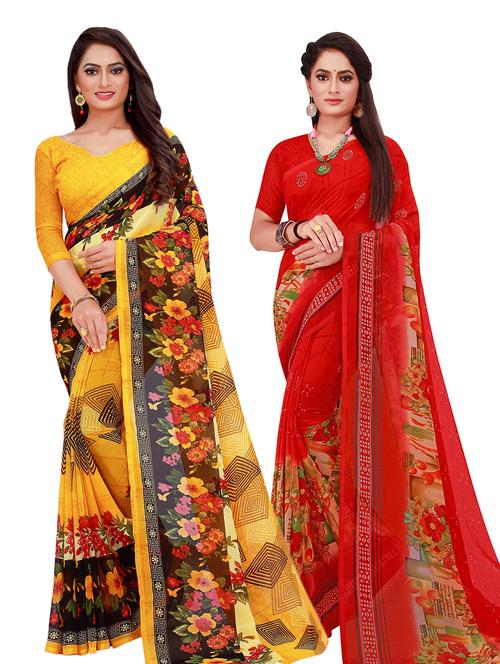 women's saree combo with blouse - 20217201 - Very Small Image - 1