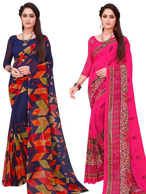 women's saree combo with blouse - 20217266 - Very Small Image - 1