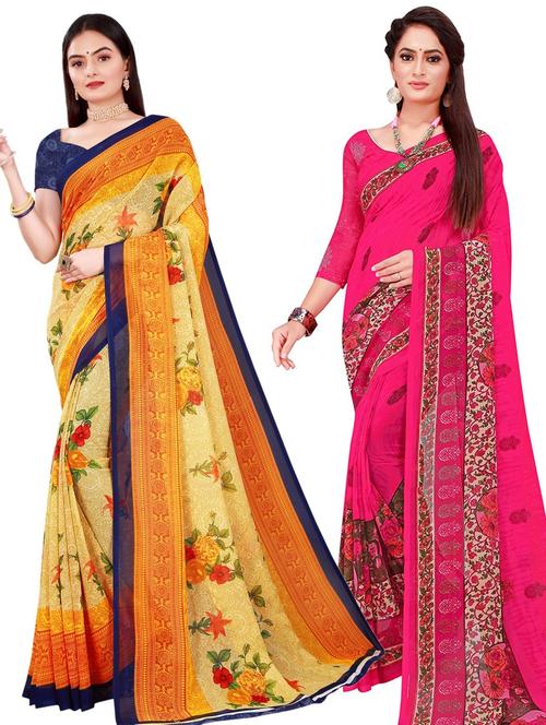 women's saree combo with blouse - 20217303 - Very Small Image - 1