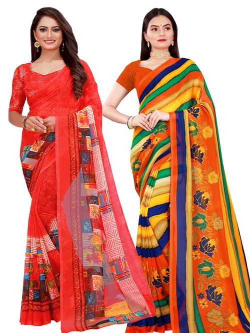 women's saree combo with blouse - 20217356 - Very Small Image - 1