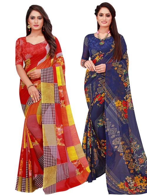 women's saree combo with blouse - 20217467 - Very Small Image - 1
