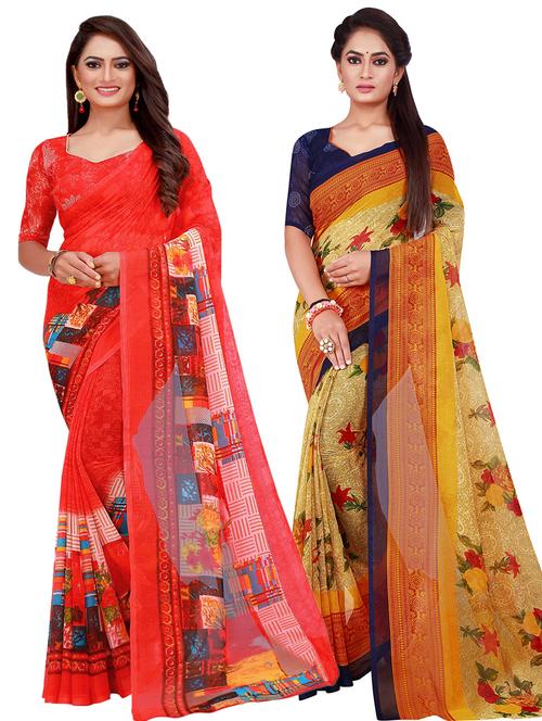women's saree combo with blouse - 20217525 - Very Small Image - 1