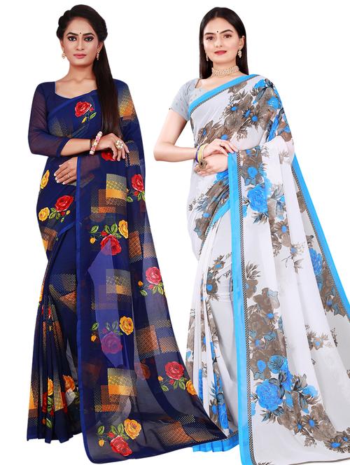 women's saree combo with blouse - 20217570 - Very Small Image - 1
