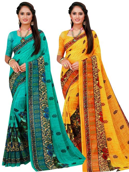 women's saree combo with blouse - 20217627 - Very Small Image - 1