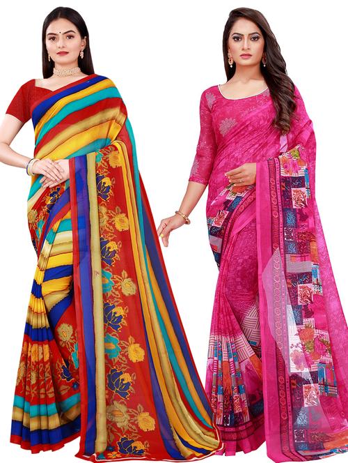 women's saree combo with blouse - 20217662 - Very Small Image - 1