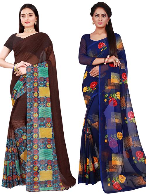 women's saree combo with blouse - 20217679 - Very Small Image - 1