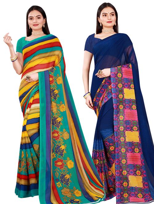 women's saree combo with blouse - 20217783 - Very Small Image - 1