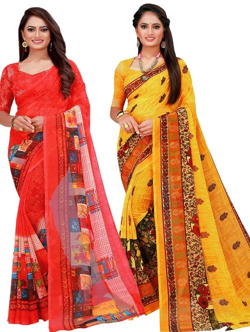 women's saree combo with blouse - 20217843 - Very Small Image - 1