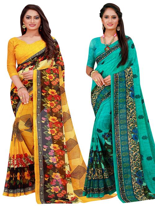 women's saree combo with blouse - 20218181 - Very Small Image - 1