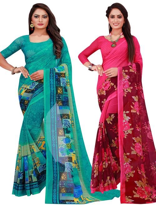women's saree combo with blouse - 20218260 - Very Small Image - 1