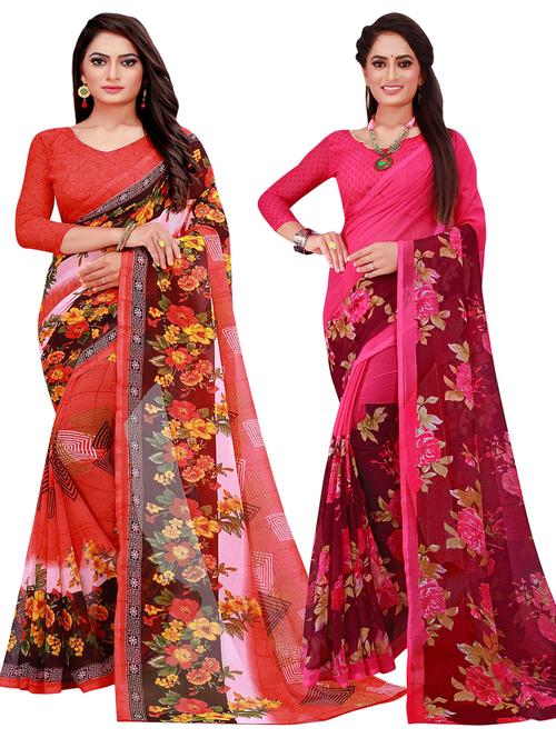 women's saree combo with blouse - 20218359 - Very Small Image - 1