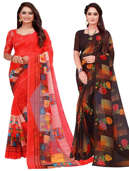 women's saree combo with blouse - 20218366 - Very Small Image - 1