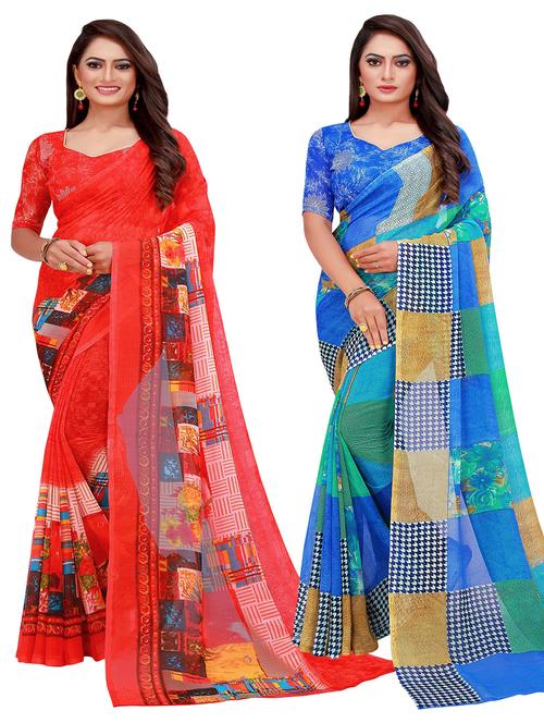 women's saree combo with blouse - 20218492 - Very Small Image - 1