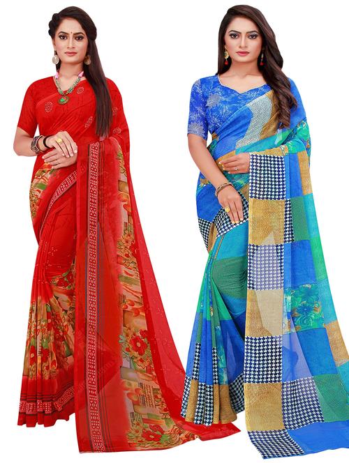 women's saree combo with blouse - 20218557 - Very Small Image - 1