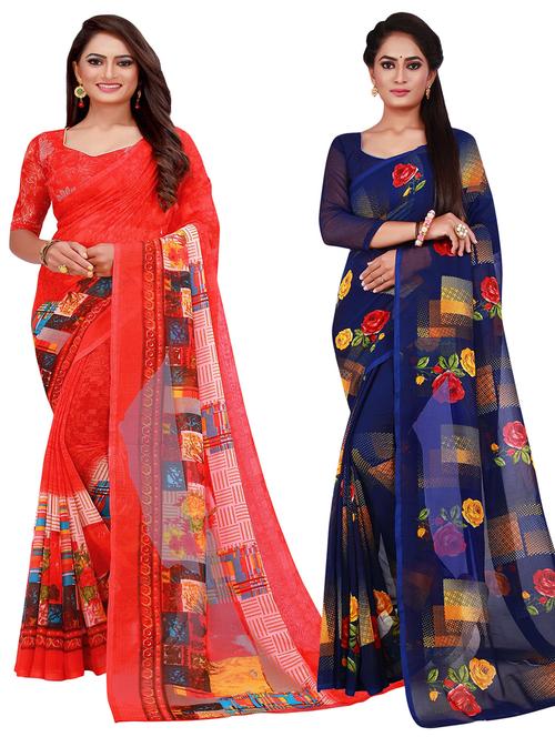 women's saree combo with blouse - 20218571 - Very Small Image - 1