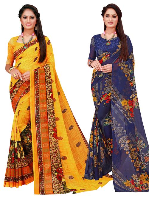 women's saree combo with blouse - 20218614 - Very Small Image - 1
