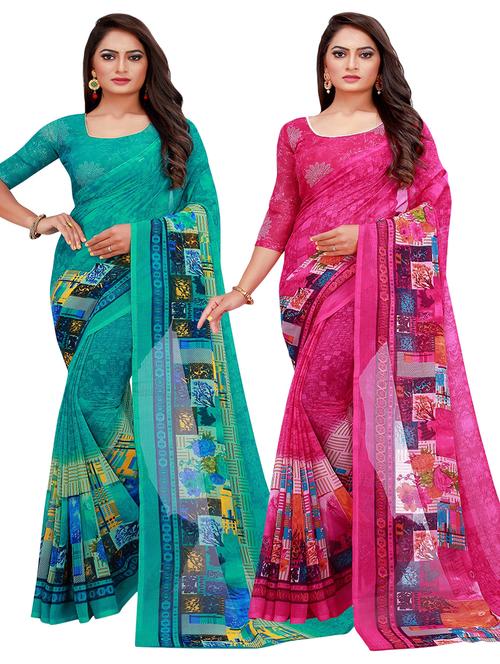 women's saree combo with blouse - 20218629 - Very Small Image - 1