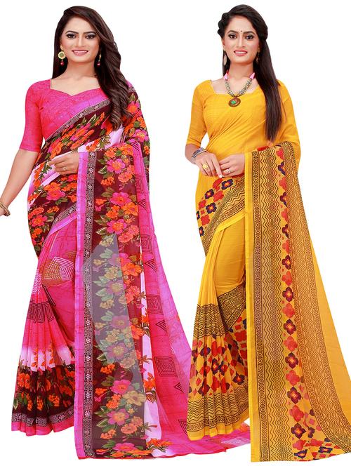 women's saree combo with blouse - 20218673 - Very Small Image - 1