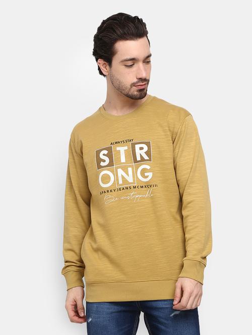 men brown round neck cotton regular sweatshirt - 20220002 - Very Small Image - 1