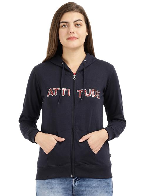 dark blue cotton hoodie jacket - 20220191 - Very Small Image - 1