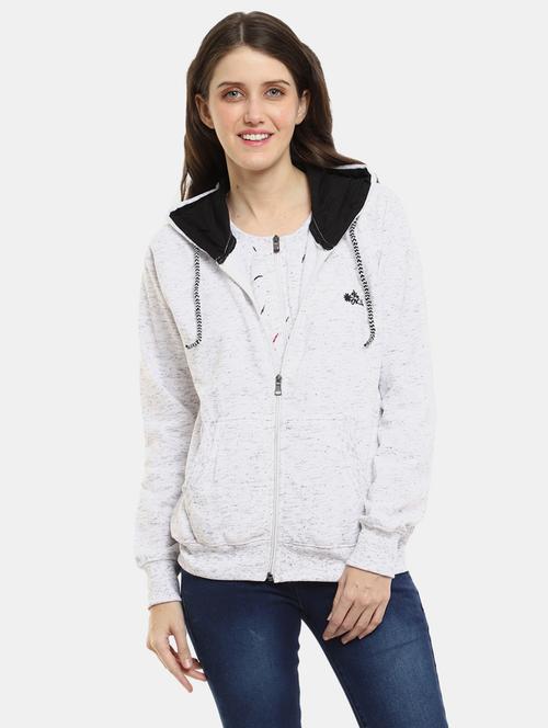 white printed hooded neck regular sweatshirt - 20220298 - Very Small Image - 1