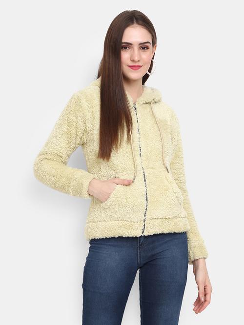 green solid hooded neck regular sweatshirt - 20220308 - Very Small Image - 1