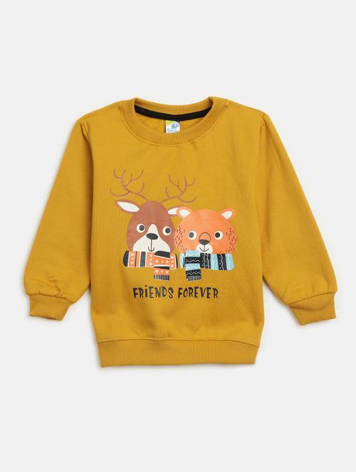 mustard printed long sleeve sweatshirt - 20220635 - Very Small Image - 1