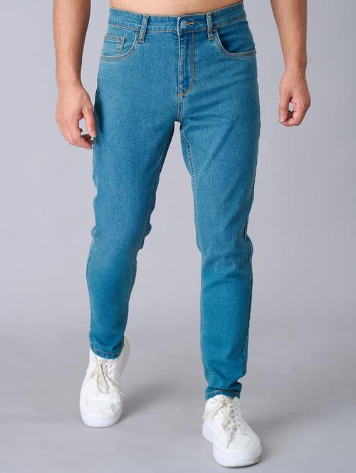 men washed mid rise denim jeans - 20221069 - Very Small Image - 1