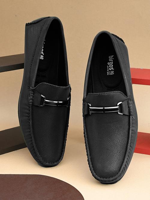 black synthetic slip on loafers - 20221374 - Very Small Image - 1