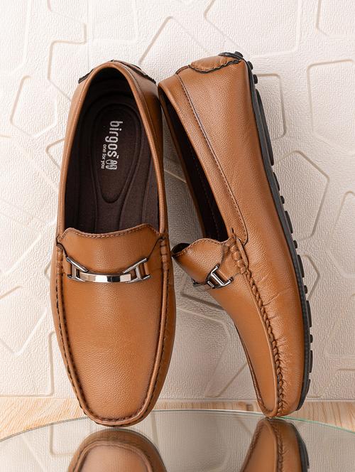 tan synthetic slip on loafers - 20221378 - Very Small Image - 1