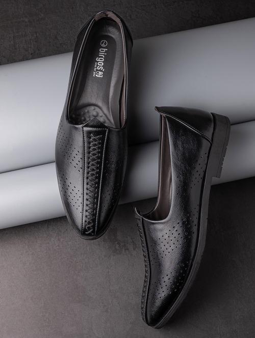 men black cut work formal slip on - 20221395 - Very Small Image - 1
