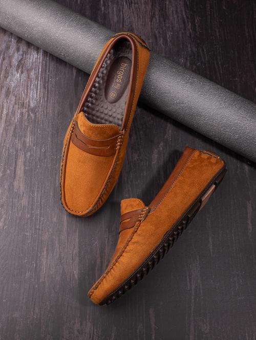 tan synthetic slip on loafers - 20221409 - Very Small Image - 1