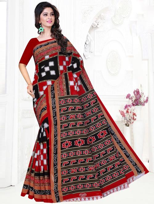 women's geometric multi colored saree - 20223267 - Very Small Image - 1