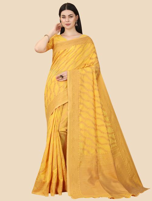 women's banarasi saree with blouse - 20223623 - Very Small Image - 1